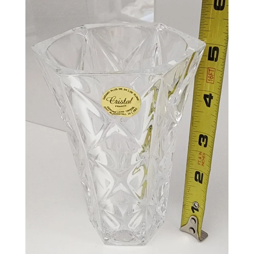 Avon Crystal Bud Vase Clear 24% Lead Crystal France Boxed 5